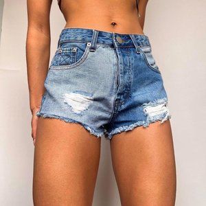 superdown two tone denim shorts